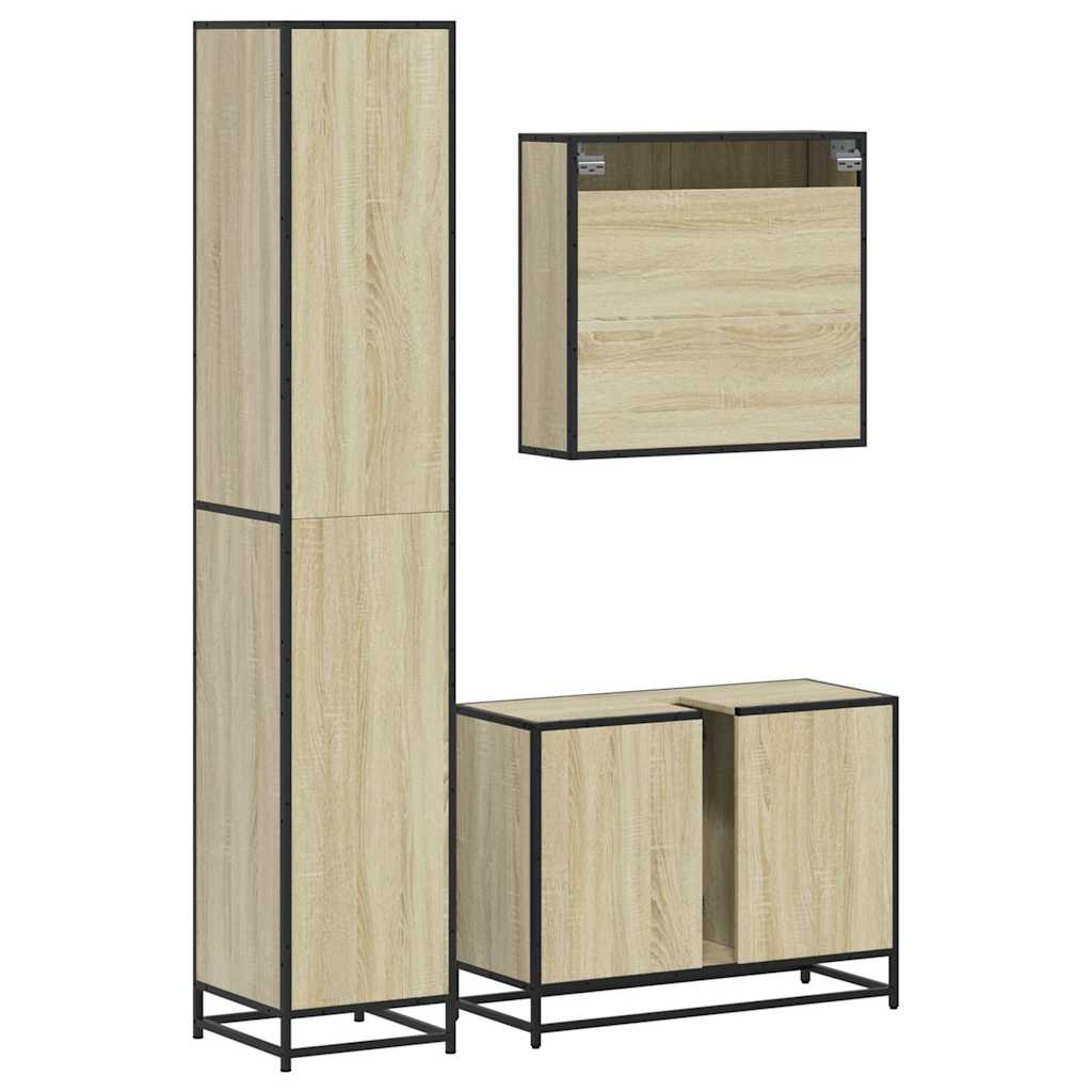 vidaXL Ensemble de meubles de salle de bain 3 pcs Chêne Sonoma Aggloméré
