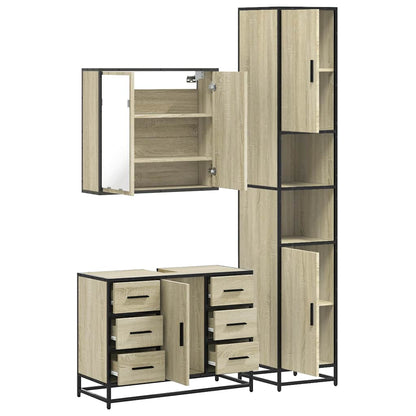 vidaXL Ensemble de meubles de salle de bain 3 pcs Chêne Sonoma Aggloméré