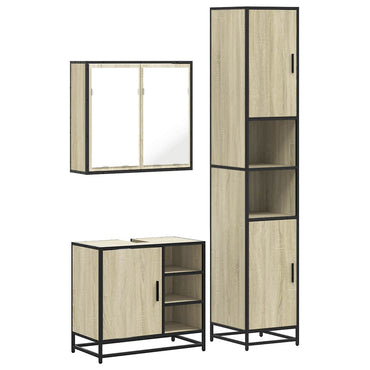 vidaXL Ensemble de meubles de salle de bain 3 pcs Chêne Sonoma Aggloméré