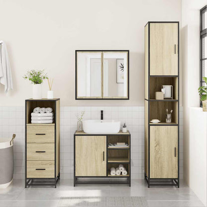 vidaXL Ensemble de meubles de salle de bain 3 pcs Chêne Sonoma Aggloméré