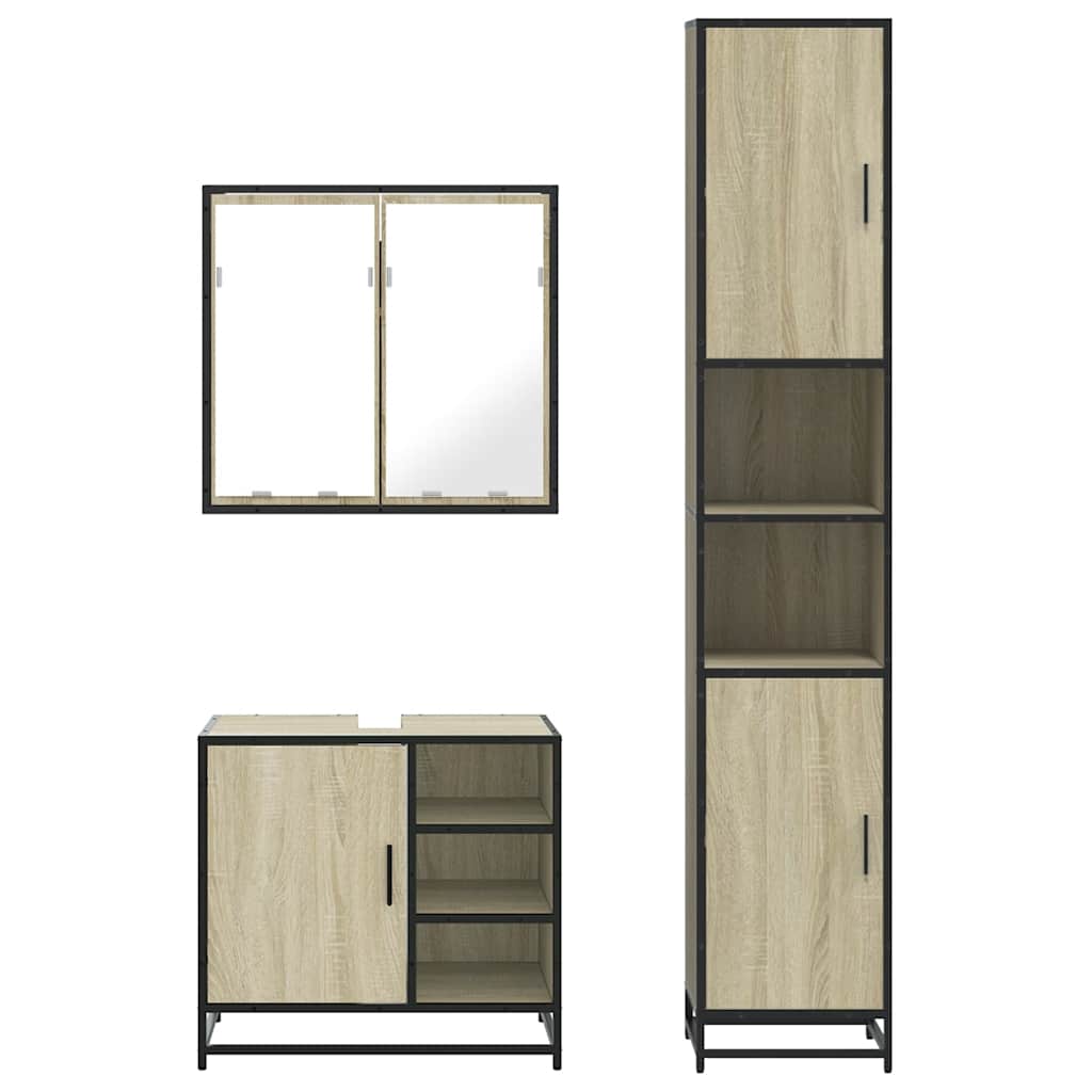 vidaXL Ensemble de meubles de salle de bain 3 pcs Chêne Sonoma Aggloméré