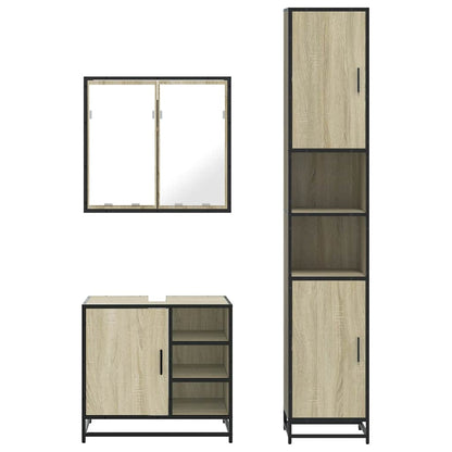 vidaXL Ensemble de meubles de salle de bain 3 pcs Chêne Sonoma Aggloméré