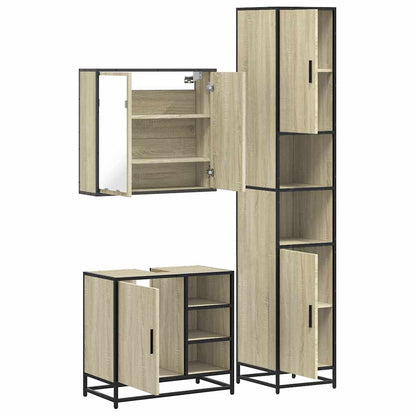 vidaXL Ensemble de meubles de salle de bain 3 pcs Chêne Sonoma Aggloméré