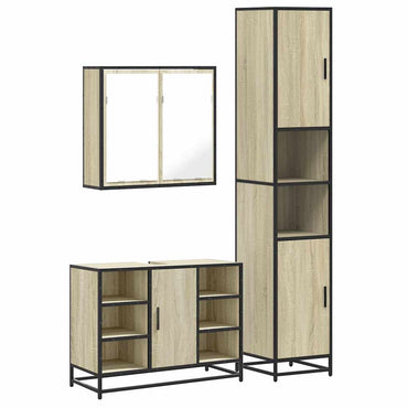 vidaXL Ensemble de meubles de salle de bain 3 pcs Chêne Sonoma Aggloméré