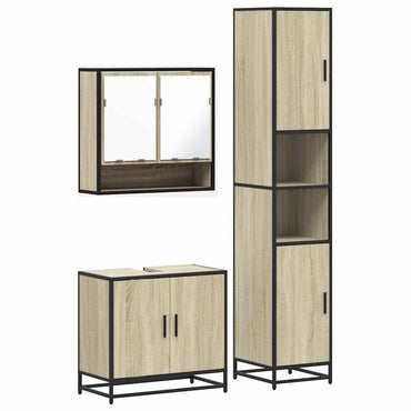 vidaXL Ensemble de meubles de salle de bain 3 pcs Chêne Sonoma Aggloméré