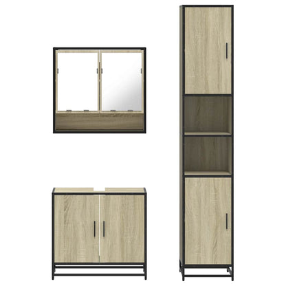 vidaXL Ensemble de meubles de salle de bain 3 pcs Chêne Sonoma Aggloméré