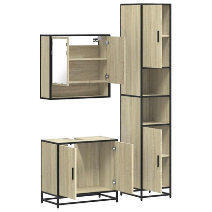 vidaXL Ensemble de meubles de salle de bain 3 pcs Chêne Sonoma Aggloméré
