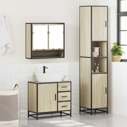 vidaXL Ensemble de meubles de salle de bain 3 pcs Chêne Sonoma Aggloméré