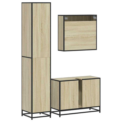 vidaXL Ensemble de meubles de salle de bain 3 pcs Chêne Sonoma Aggloméré