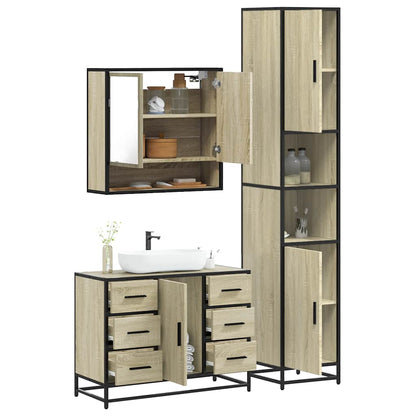 vidaXL Ensemble de meubles de salle de bain 3 pcs Chêne Sonoma Aggloméré