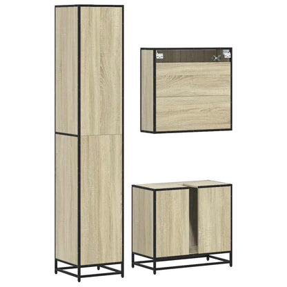 vidaXL Ensemble de meubles de salle de bain 3 pcs Chêne Sonoma Aggloméré
