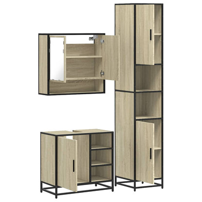 vidaXL Ensemble de meubles de salle de bain 3 pcs Chêne Sonoma Aggloméré