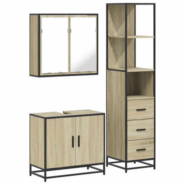 vidaXL Ensemble de meubles de salle de bain 3 pcs Chêne Sonoma Aggloméré