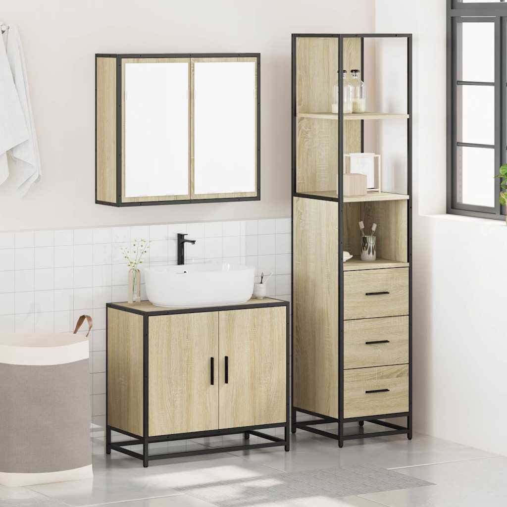 vidaXL Ensemble de meubles de salle de bain 3 pcs Chêne Sonoma Aggloméré