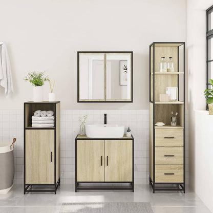 vidaXL Ensemble de meubles de salle de bain 3 pcs Chêne Sonoma Aggloméré