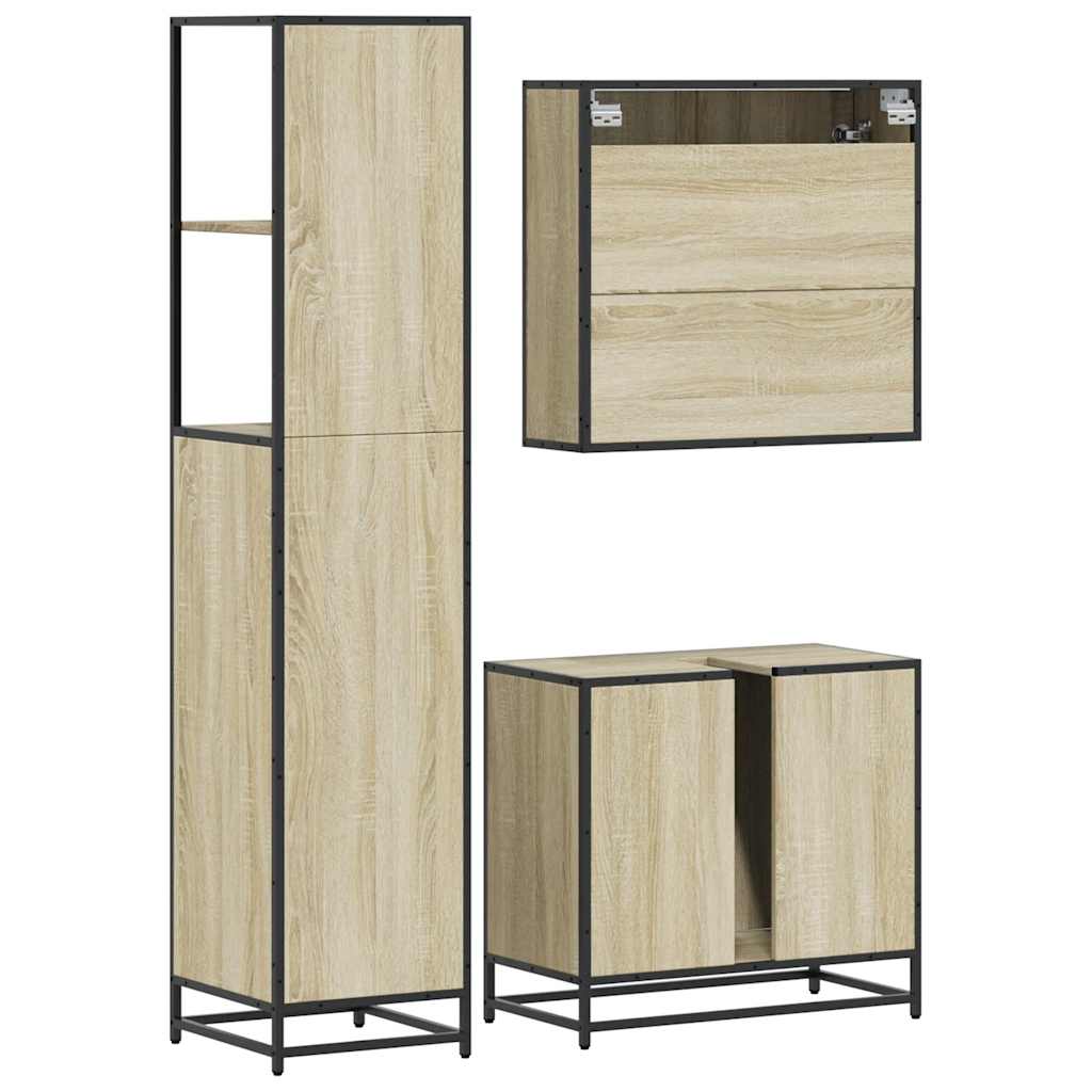 vidaXL Ensemble de meubles de salle de bain 3 pcs Chêne Sonoma Aggloméré