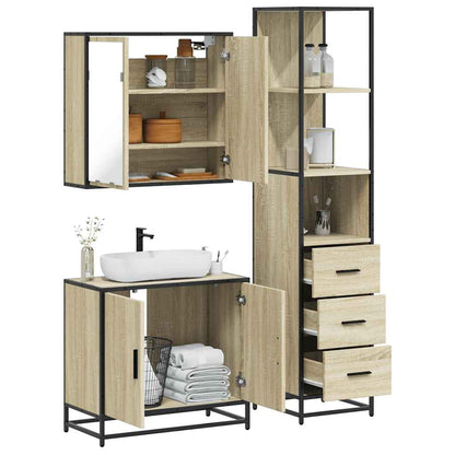 vidaXL Ensemble de meubles de salle de bain 3 pcs Chêne Sonoma Aggloméré
