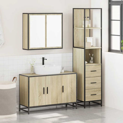 vidaXL Ensemble de meubles de salle de bain 3 pcs Chêne Sonoma Aggloméré
