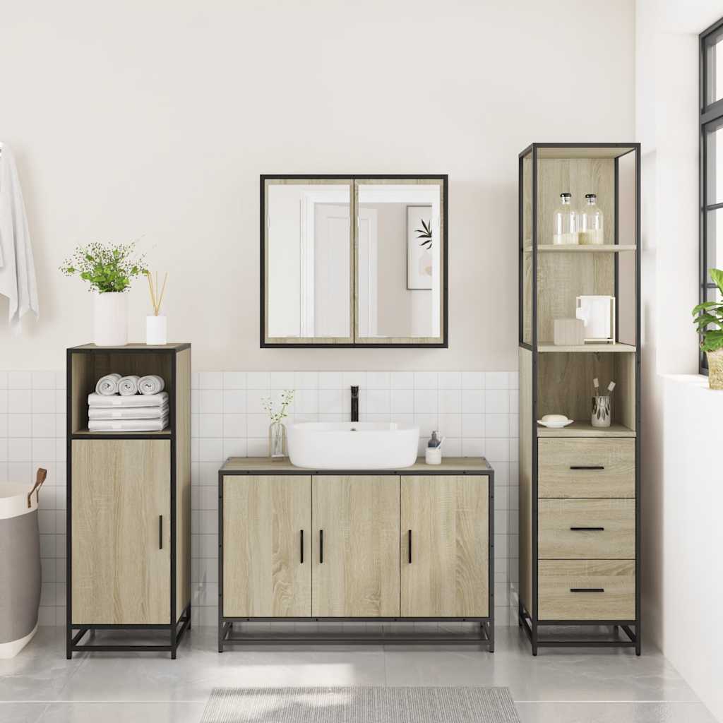 vidaXL Ensemble de meubles de salle de bain 3 pcs Chêne Sonoma Aggloméré