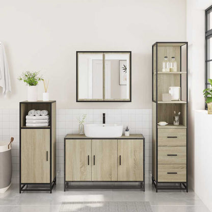 vidaXL Ensemble de meubles de salle de bain 3 pcs Chêne Sonoma Aggloméré