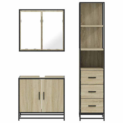 vidaXL Ensemble de meubles de salle de bain 3 pcs Chêne Sonoma Aggloméré