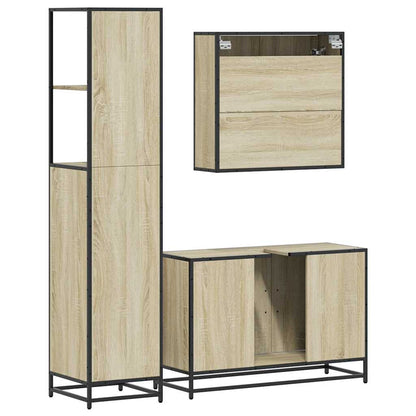 vidaXL Ensemble de meubles de salle de bain 3 pcs Chêne Sonoma Aggloméré
