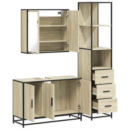 vidaXL Ensemble de meubles de salle de bain 3 pcs Chêne Sonoma Aggloméré