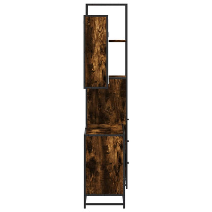 vidaXL 3-tlg. Badmöbel-Set Räuchereiche Holzwerkstoff