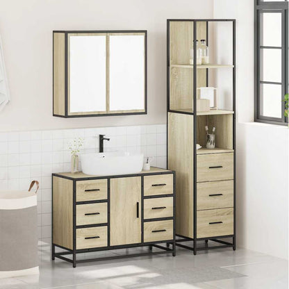 vidaXL Ensemble de meubles de salle de bain 3 pcs Chêne Sonoma Aggloméré