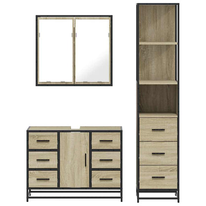 vidaXL Ensemble de meubles de salle de bain 3 pcs Chêne Sonoma Aggloméré