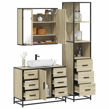 vidaXL Ensemble de meubles de salle de bain 3 pcs Chêne Sonoma Aggloméré