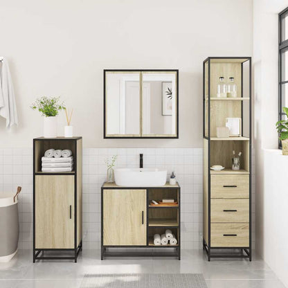 vidaXL Ensemble de meubles de salle de bain 3 pcs Chêne Sonoma Aggloméré