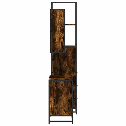 vidaXL 3-tlg. Badmöbel-Set Räuchereiche Holzwerkstoff