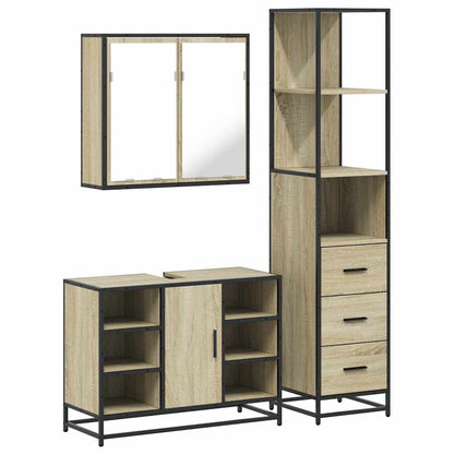 vidaXL Ensemble de meubles de salle de bain 3 pcs Chêne Sonoma Aggloméré