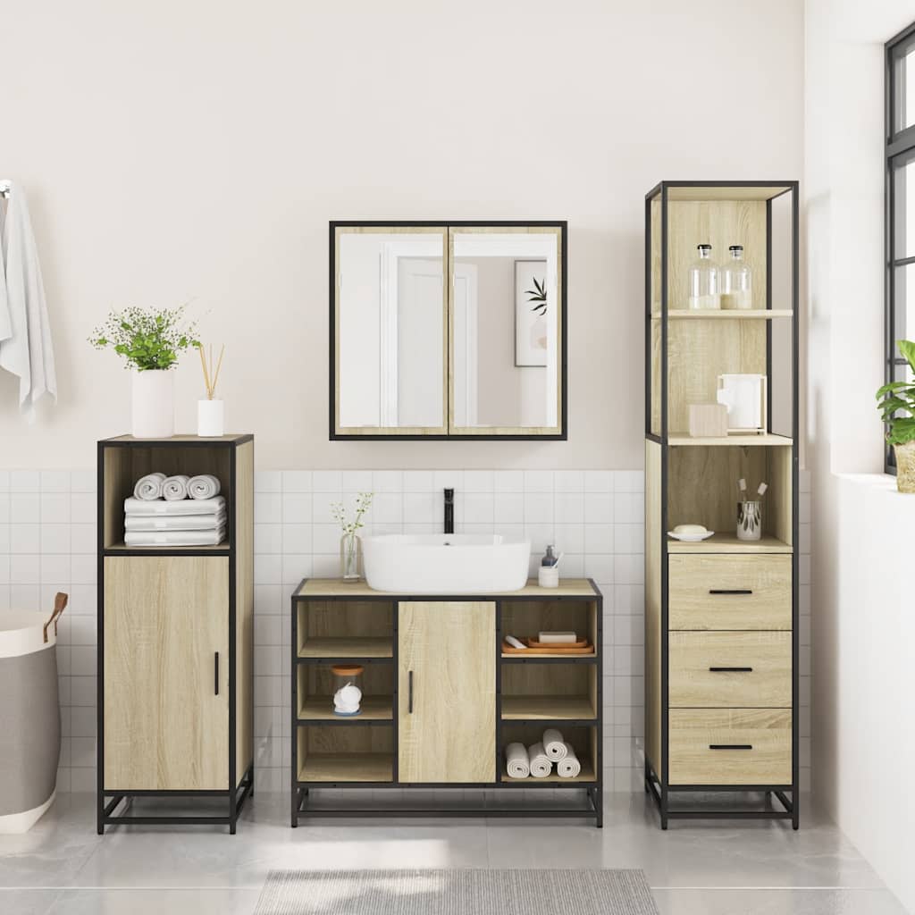 vidaXL Ensemble de meubles de salle de bain 3 pcs Chêne Sonoma Aggloméré