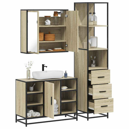 vidaXL Ensemble de meubles de salle de bain 3 pcs Chêne Sonoma Aggloméré