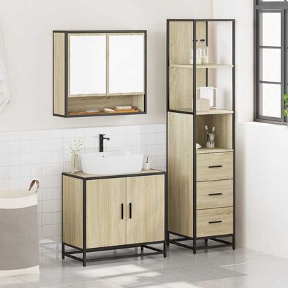 vidaXL Ensemble de meubles de salle de bain 3 pcs Chêne Sonoma Aggloméré