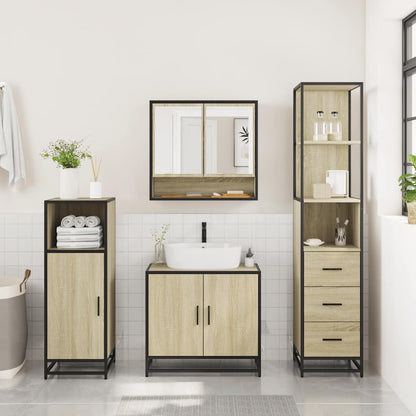 vidaXL Ensemble de meubles de salle de bain 3 pcs Chêne Sonoma Aggloméré