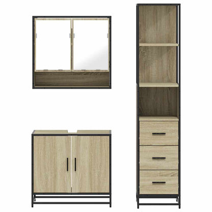 vidaXL Ensemble de meubles de salle de bain 3 pcs Chêne Sonoma Aggloméré
