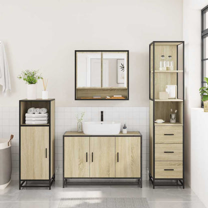 vidaXL Ensemble de meubles de salle de bain 3 pcs Chêne Sonoma Aggloméré