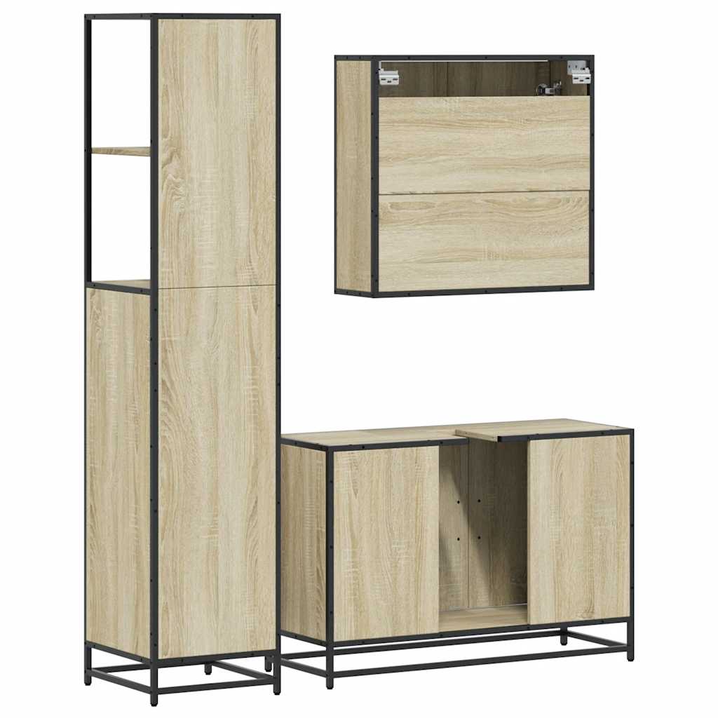 vidaXL Ensemble de meubles de salle de bain 3 pcs Chêne Sonoma Aggloméré