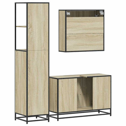 vidaXL Ensemble de meubles de salle de bain 3 pcs Chêne Sonoma Aggloméré