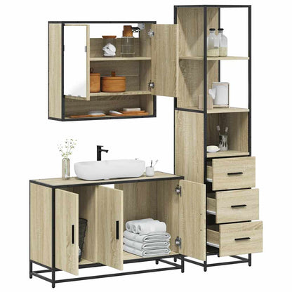 vidaXL Ensemble de meubles de salle de bain 3 pcs Chêne Sonoma Aggloméré