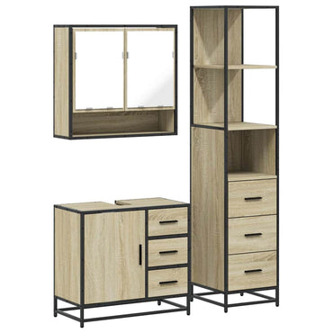 vidaXL Ensemble de meubles de salle de bain 3 pcs Chêne Sonoma Aggloméré