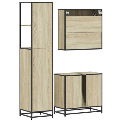vidaXL Ensemble de meubles de salle de bain 3 pcs Chêne Sonoma Aggloméré