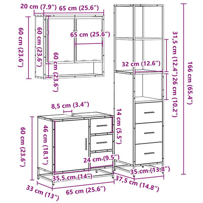 vidaXL Ensemble de meubles de salle de bain 3 pcs Chêne Sonoma Aggloméré