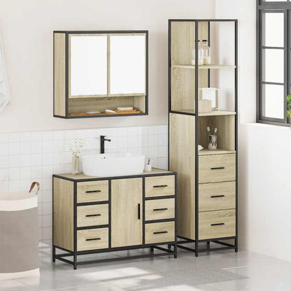 vidaXL Ensemble de meubles de salle de bain 3 pcs Chêne Sonoma Aggloméré