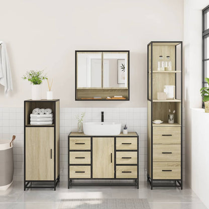 vidaXL Ensemble de meubles de salle de bain 3 pcs Chêne Sonoma Aggloméré