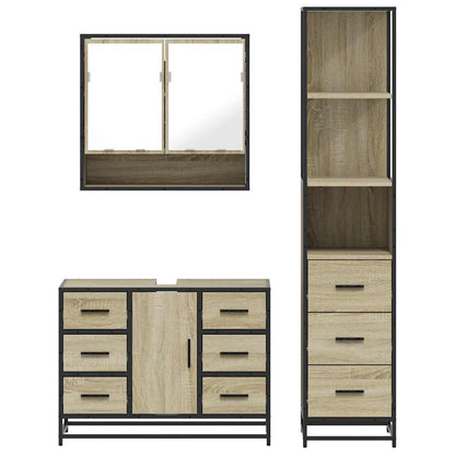 vidaXL Ensemble de meubles de salle de bain 3 pcs Chêne Sonoma Aggloméré