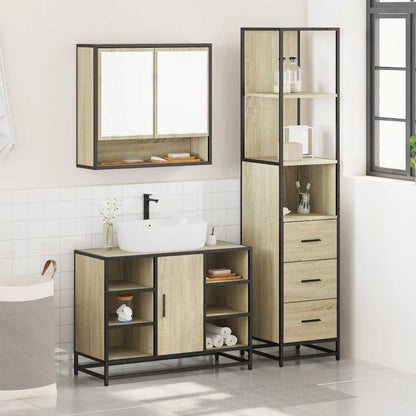 vidaXL Ensemble de meubles de salle de bain 3 pcs Chêne Sonoma Aggloméré